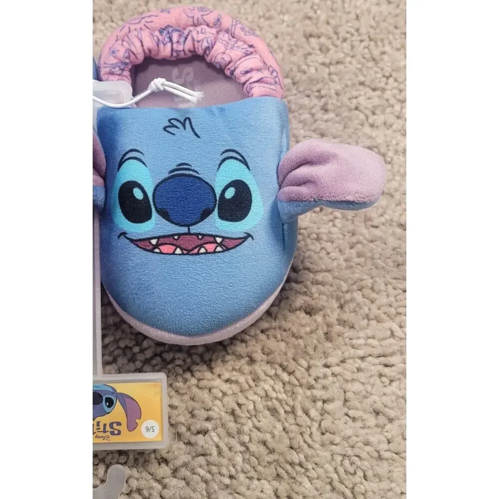 NWT Disney Lilo Stitch Toddler Slippers Stitch Angel Pink Blue 5/6